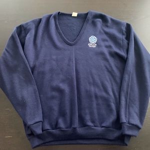 Vintage 80s Mens Epcot Center Disney V Neck Sweater Size Large